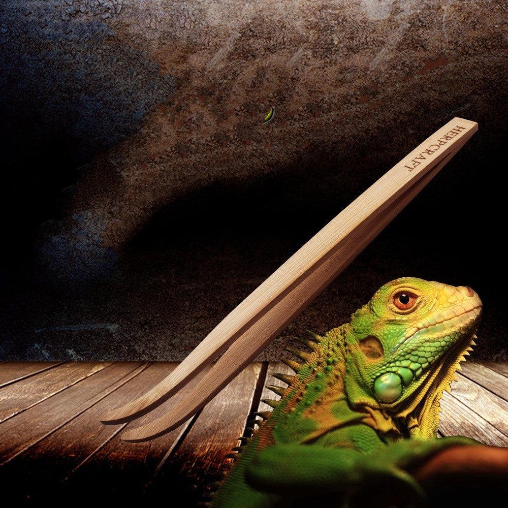 Pet Reptile Bamboo Tweezers Set - Essential Feeding Tools For Crawling Pets